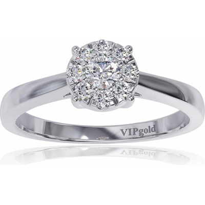 VIPgold Zásnubný prsteň s briliantmi v bielom zlate R330 63640