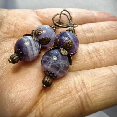 Šperky Katyba náušnice Ametyst 0049