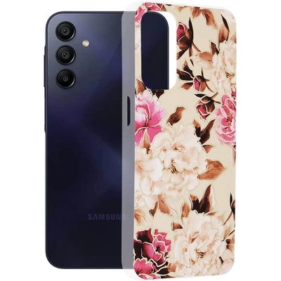 GKK Дамски Калъф за Samsung A25, GKK Elegant Flower Case, Бежов (5949419082144)