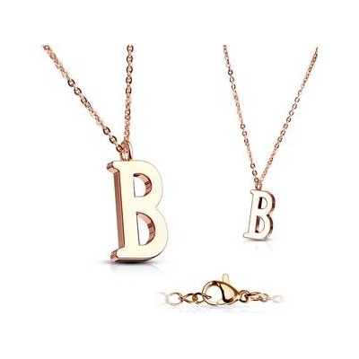 Šperky4U Zlacený ocelový řetízek s přívěškem iniciála OPD0231-B