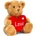 Keel Toys За влюбени - Мече Бакстър - бежаво - със сърце - Keel Toys