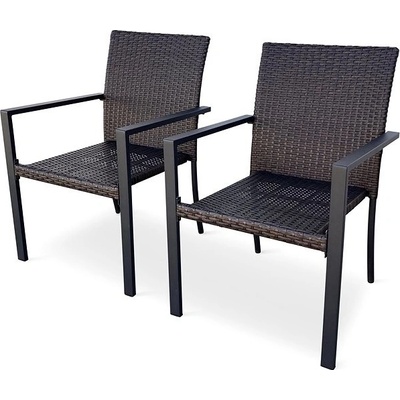 NOELA Zahradní židle stohovací WICKER PAT ratan, 2ks