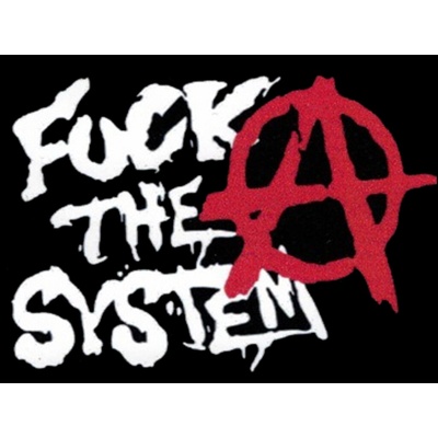 Samolepka FUCK THE SYSTEM áčko