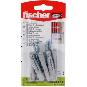Fischer УНИВЕРСАЛЕН ДЮБЕЛ С ВИНТ Ф8Х50ММ 5 БРОЯ fischer ux r s k (4006209908792)