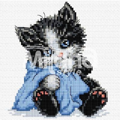 Milena Style Сънливо коте - гоблен със схема