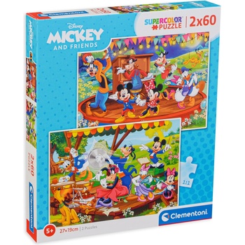Clementoni Пъзел Clementoni от 2 x 60 части - Мики Маус и приятели (21620)