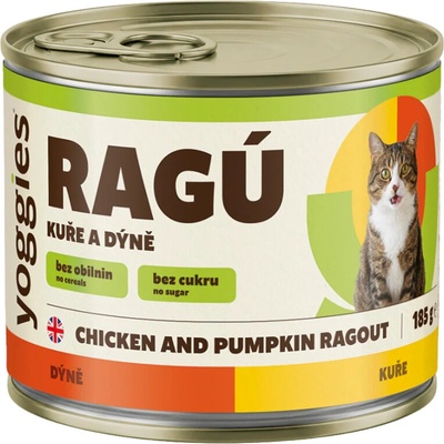 Yoggies RAGÚ pre mačky Kurča a tekvica 185 g