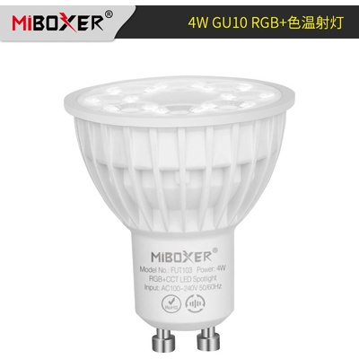 MiBoxer FUT103 Smart LED bodová žiarovka GU10, 4W, RGB+CCT, RF 2,4GHz