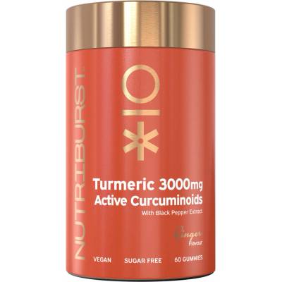 Nutriburst Advanced Turmeric 3000mg Gummies želé cukríky na podporu normálneho stavu kĺbov príchuť Ginger 60 ks