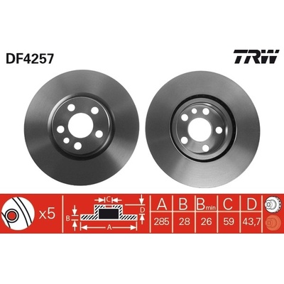 Brzdový kotúč TRW DF4257