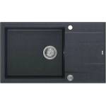 Quadron Unique Evan 136 XL вградена композитна мивка черна - неръждаема стомана 86x50 см (HCQE58650U8_BS_P2O) Мивка за вграждане