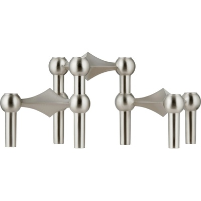 Stoff Nagel Designový svietnik STOFF Nagel Brushed Chrome – sada 3 ks
