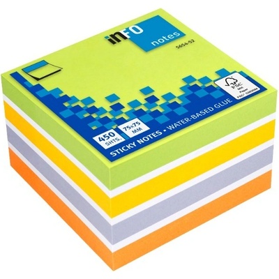 INFO NOTES Самоз лист Info Notes Микс 52 75х75mm 450 л (1901289-5654-52)