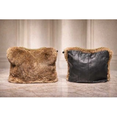 Max Original Leather Dámska kožušinová kabelka rex natural