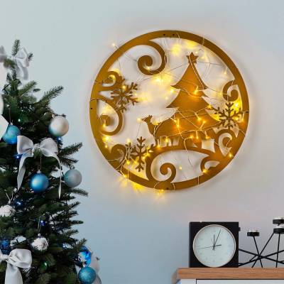 ASIR Nástěnná kovová dekorace SANĚ s led osvětlením 60 cm