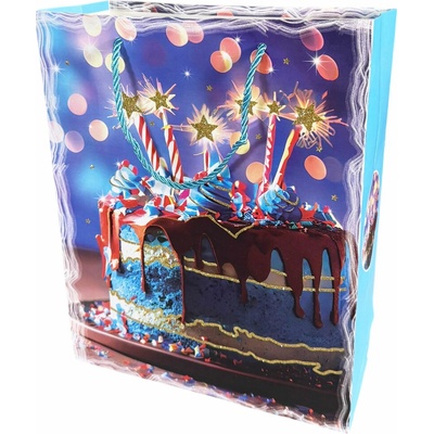 Dárková taška střední Happy Birthday se třpytkami Typ: 3