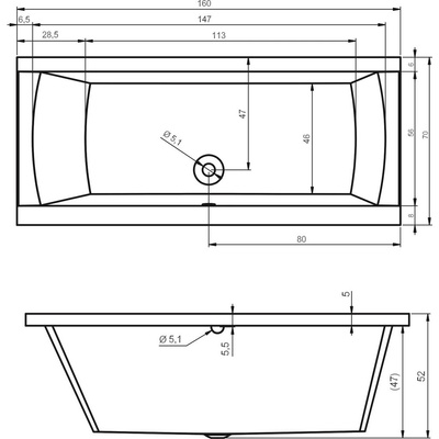 Riho JULIA 160 x 70 cm BA7100500000000