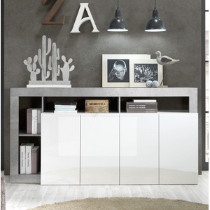 mc Akcent Комод LENOR 184x93x42 см бял/сив бетон (MC0144)
