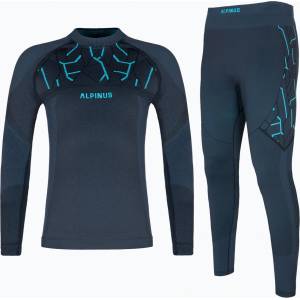 Alpinus Детски комплект термобельо Alpinus Tactical Gausdal графит/синьо