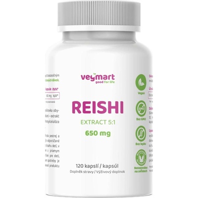 Vegmart Reishi 650 mg 120 kapslí
