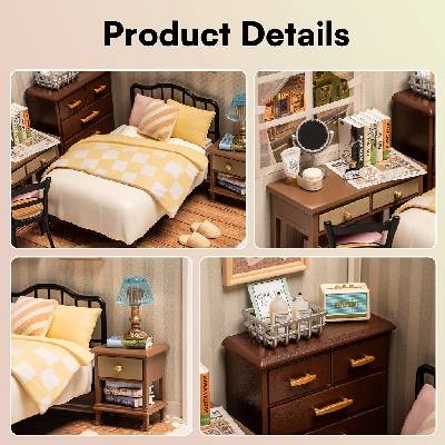 ROBOTIME Rolife DIY House: Spálňa Sladké sny s LED osvetlením 95 ks