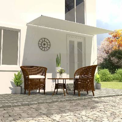 vidaXL Zatahovací markýza 400 x 150 cm krémová
