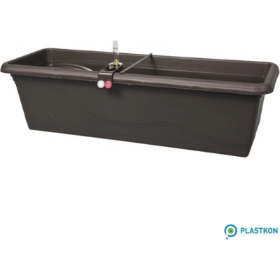 PLASTKON Truhlík samozavlažovací EXTRA LINE SMART plastový hnědý 80 cm