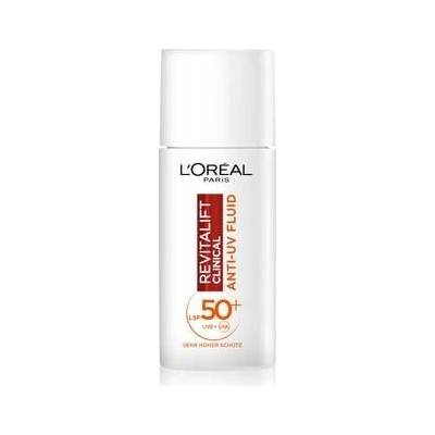 L'Oréal Paris Revitalift Clinical denní Anti-UV Fluid SPF 50+ Opalovací krém Ženy 50 ml