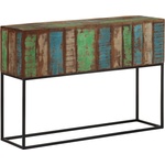 vidaXL Конзолна маса, 110x30x75 cм, регенерирано дърво масив и желязо (376068)