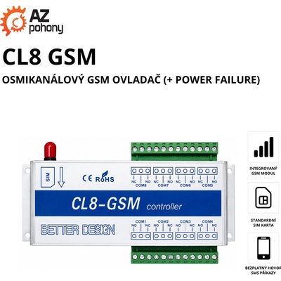 CL8 GSM - osmikanálový gsm ovladač (+ power failure)