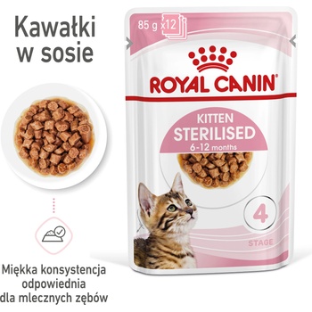 Royal Canin Kitten Sterilised 12x85g мокра храна в сос за котенца до 12 месеца, стерилизирани