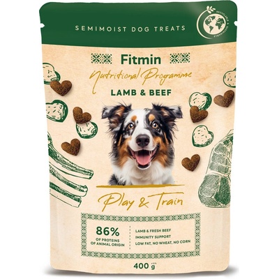 Fitmin NP Play and Train Lamb & Beef výcviková maškrta 400 g