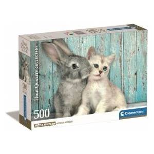 Clementoni Puzzle 500 Compact Cat & Bunny