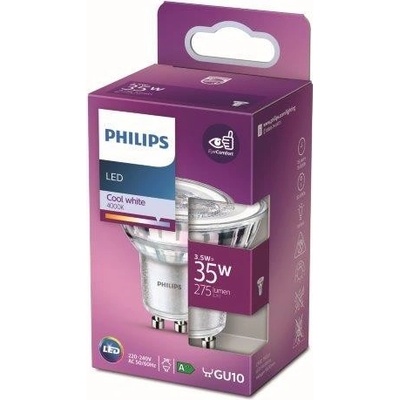 Philips 8718699774172 LED žárovka 1x3,5W GU10 275lm 4000K studená bílá, bodová, Eyecomfort