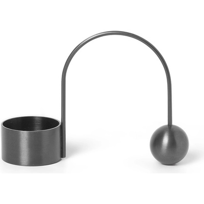 ferm LIVING Свещник за чаена свещ Balance от месинг тъмносив (5754)