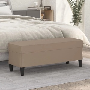 vidaXL Пейка, капучино, 100x35x41 см, изкуствена кожа (349420)