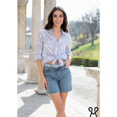 Magenta dámske riflové shortky M2449119
