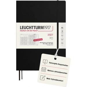 Leuchtturm1917 monthly planner with notebook 2027 Composition (B5) - German, black, softcover, 16 months (01.11. 2026-28.02. 2028), 132 note pages dotted with table of contents - 400170 (400170)