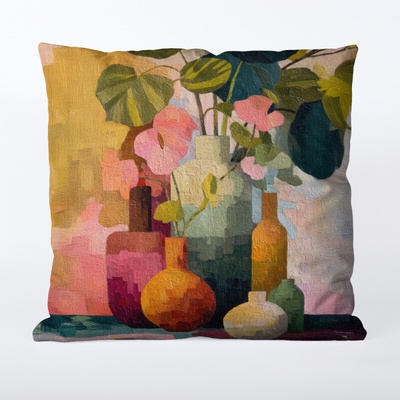 Takoy Povlak na polštář 45x45 nepromokavý polyester malovaný obraz květin 2-HT-00301 | 45 x 45 cm