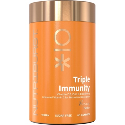 Nutriburst Advanced Triple Immunity žvýkací měkké tobolky pro podporu imunitního systému příchuť Berry 60 ks