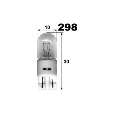 žárovka 28V 1,2W Kw2,1x9 T10 plast
