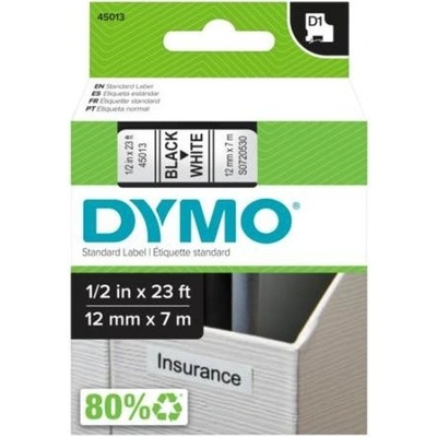 DYMO páska D1 12mm x 7m, čierna na bielej 45013