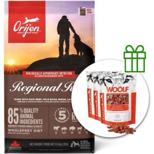 ORIJEN Regional Red Dog 11, 4 кг + 3x Лакомства безплатно