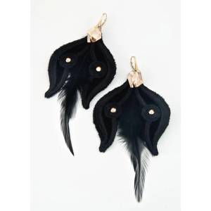 Dannyra Черни обици с позлата и Swarovksi, дизайнерски Dannyra Jewels