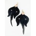 Dannyra Черни обици с позлата и Swarovksi, дизайнерски Dannyra Jewels