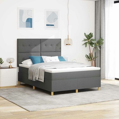 zahrada-XL 3339631 Postel s boxspringem s matrací Tmavě šedá textil