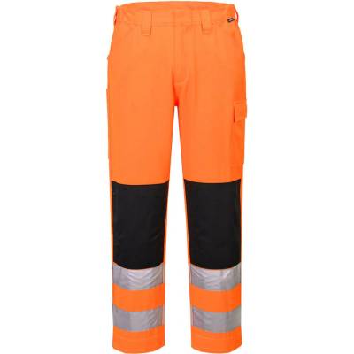 Portwest nohavice ES046 ES1 Essential Hi-Vis Work do pasu reflexní Oranžová
