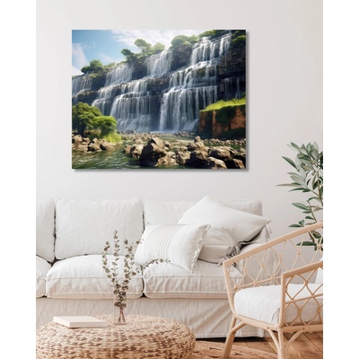 ZUTY Obrazy na stenu - Vodopády v skalách Rámovanie: bez rámu a bez vypnutia plátna, Rozmer: 40x50 cm