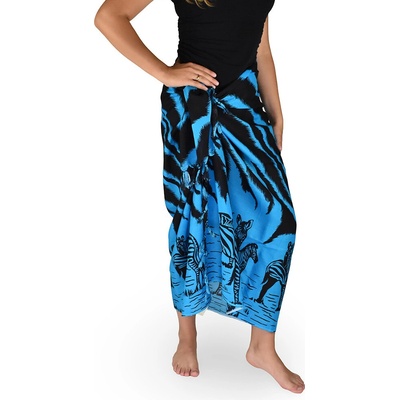 Thajsko Sarong Pareo BUN zebra modrá