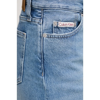 Calvin Klein Jeans Дънков къс панталон от памук Calvin Klein Jeans в синьо с изчистен дизайн с висока талия J20J225200 (J20J225200)